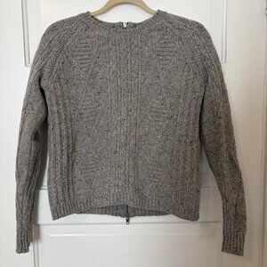 Madewell Palisade Back-Zip Sweater - XS - Grey Merino Wool